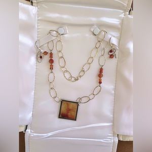 NWOT Sterling Silver 925 and Carnelian necklace and earrings set from Gaumer’s